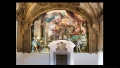 -Overall view of Nuns' Choir with the fresco by F. Solimena and the main door that led to the Church of Donnaregina Vecchia in former times.   